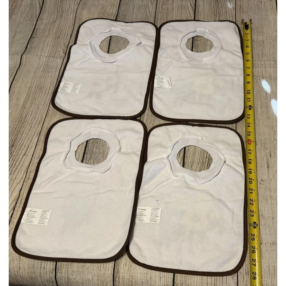 Dreambaby Terry Cloth Cotton Baby Bibs 4 Count Absorbent Cat Dog Designs TubB6
